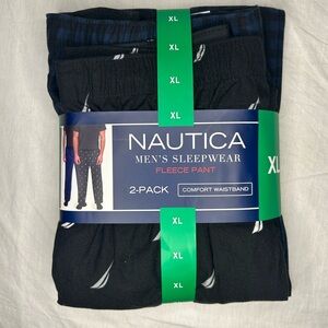 Nautica Men's Black Fleece Sleepwear Pants 2-Pack, XL